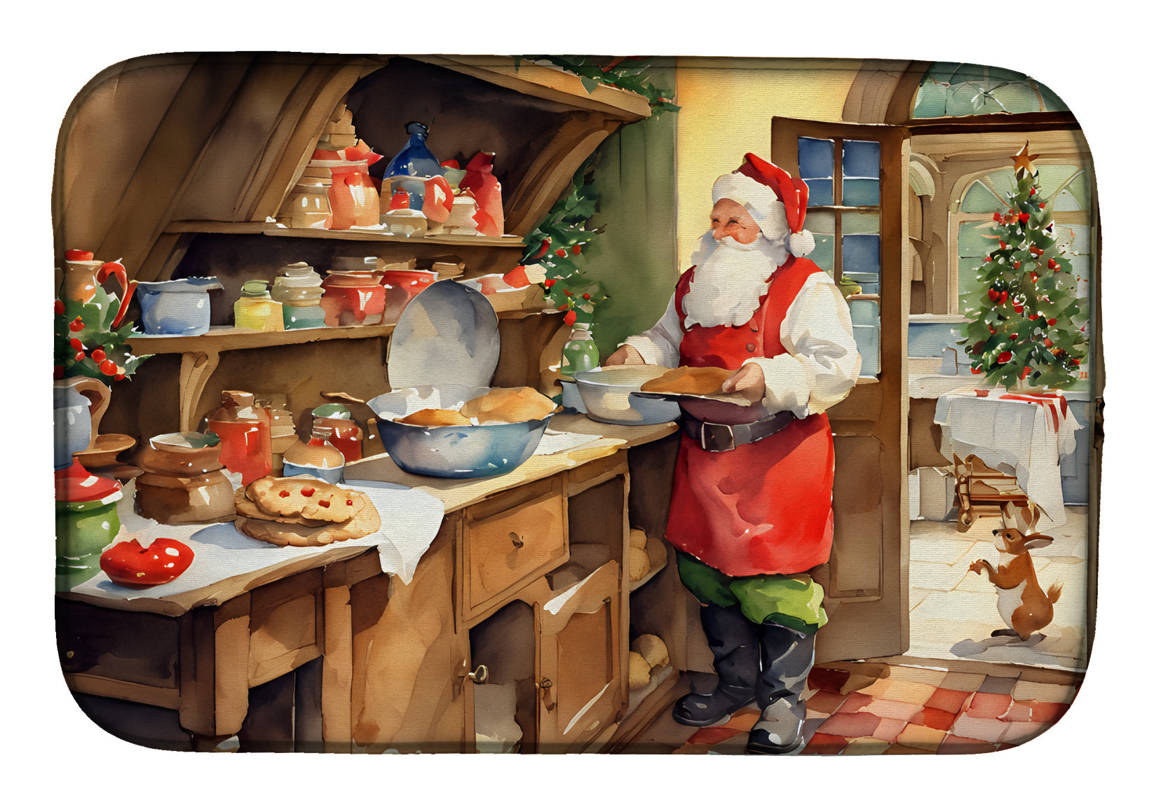 Buy this Cookies with Santa Claus Dish Drying Mat