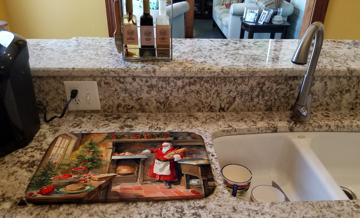 Cookies with Santa Claus Dish Drying Mat