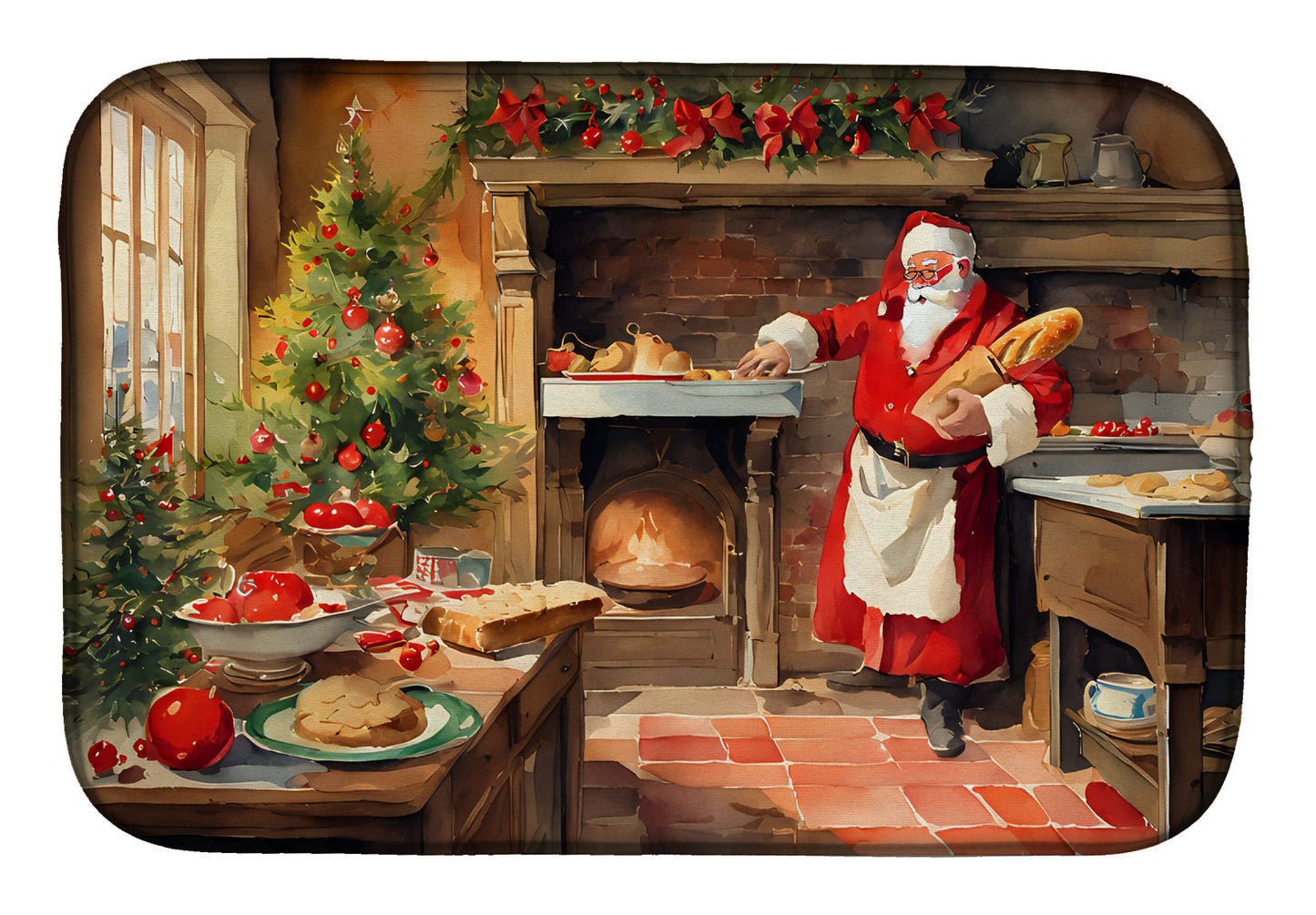Buy this Cookies with Santa Claus Dish Drying Mat
