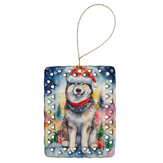 Buy this Alaskan Malamute Christmas Porcelain Ornament