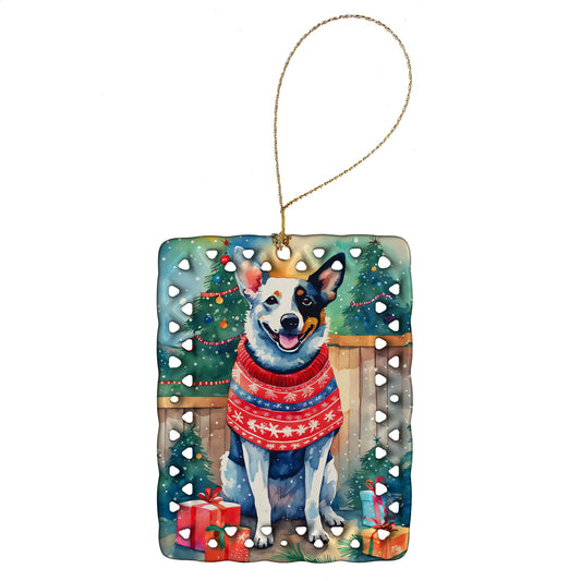 Buy this Australian Cattle Dog Christmas Porcelain Ornament