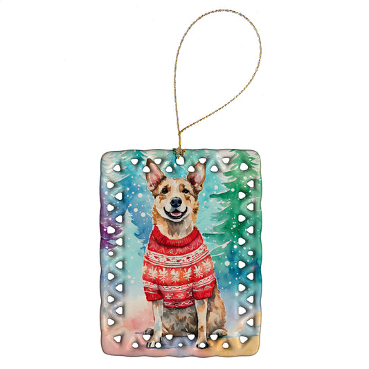 Buy this Australian Cattle Dog Christmas Porcelain Ornament