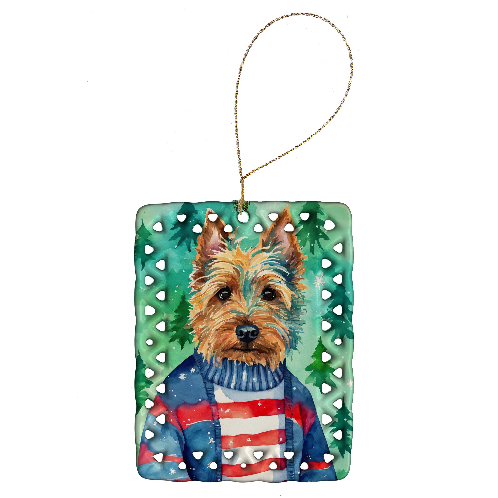 Buy this Australian Terrier Christmas Porcelain Ornament