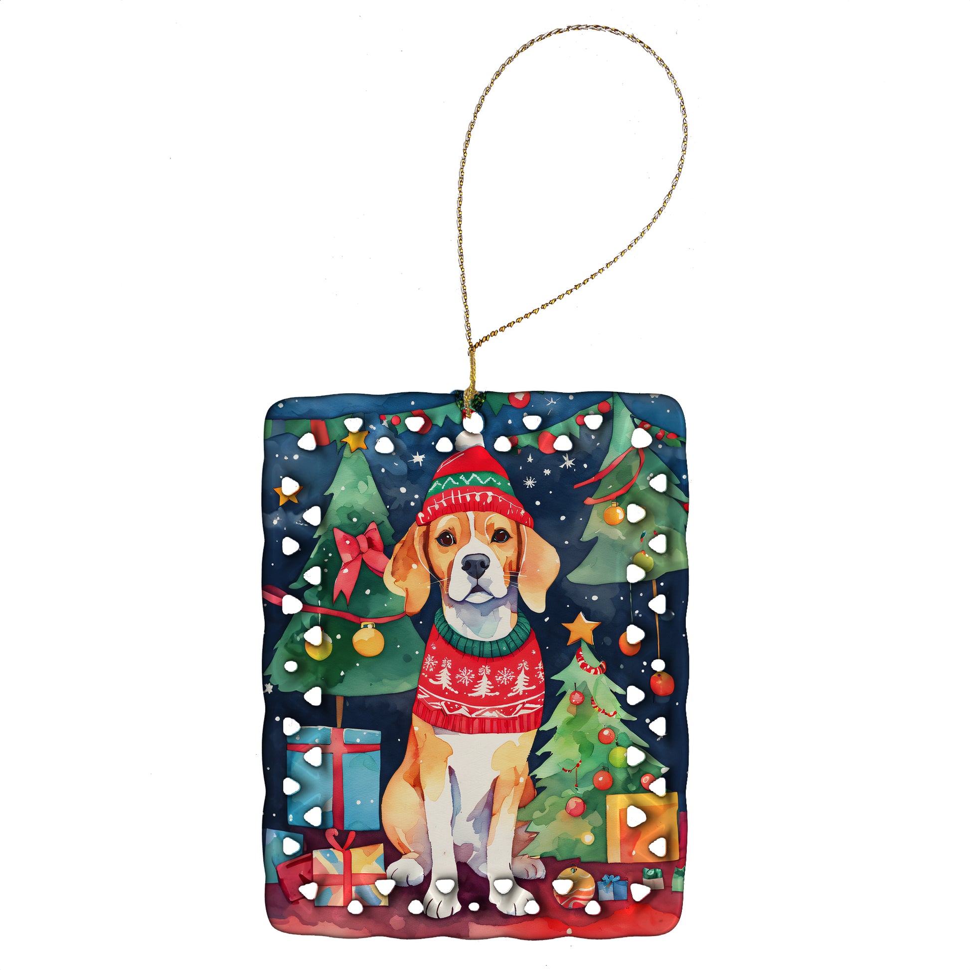 Buy this Beagle Christmas Porcelain Ornament