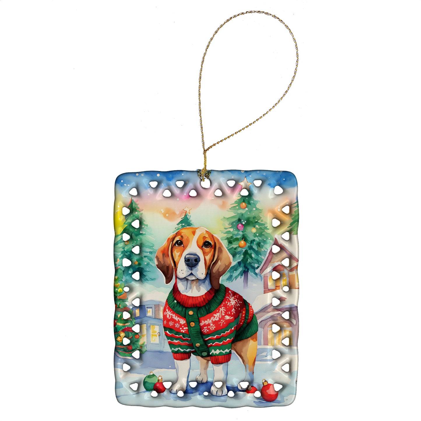 Buy this Beagle Christmas Porcelain Ornament