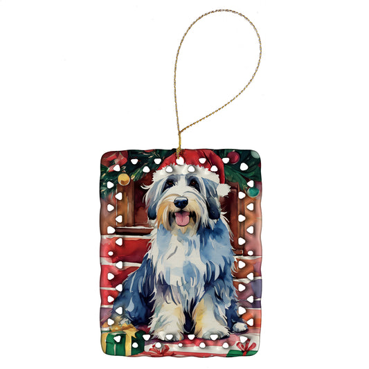 Buy this Bearded Collie Christmas Porcelain Ornament