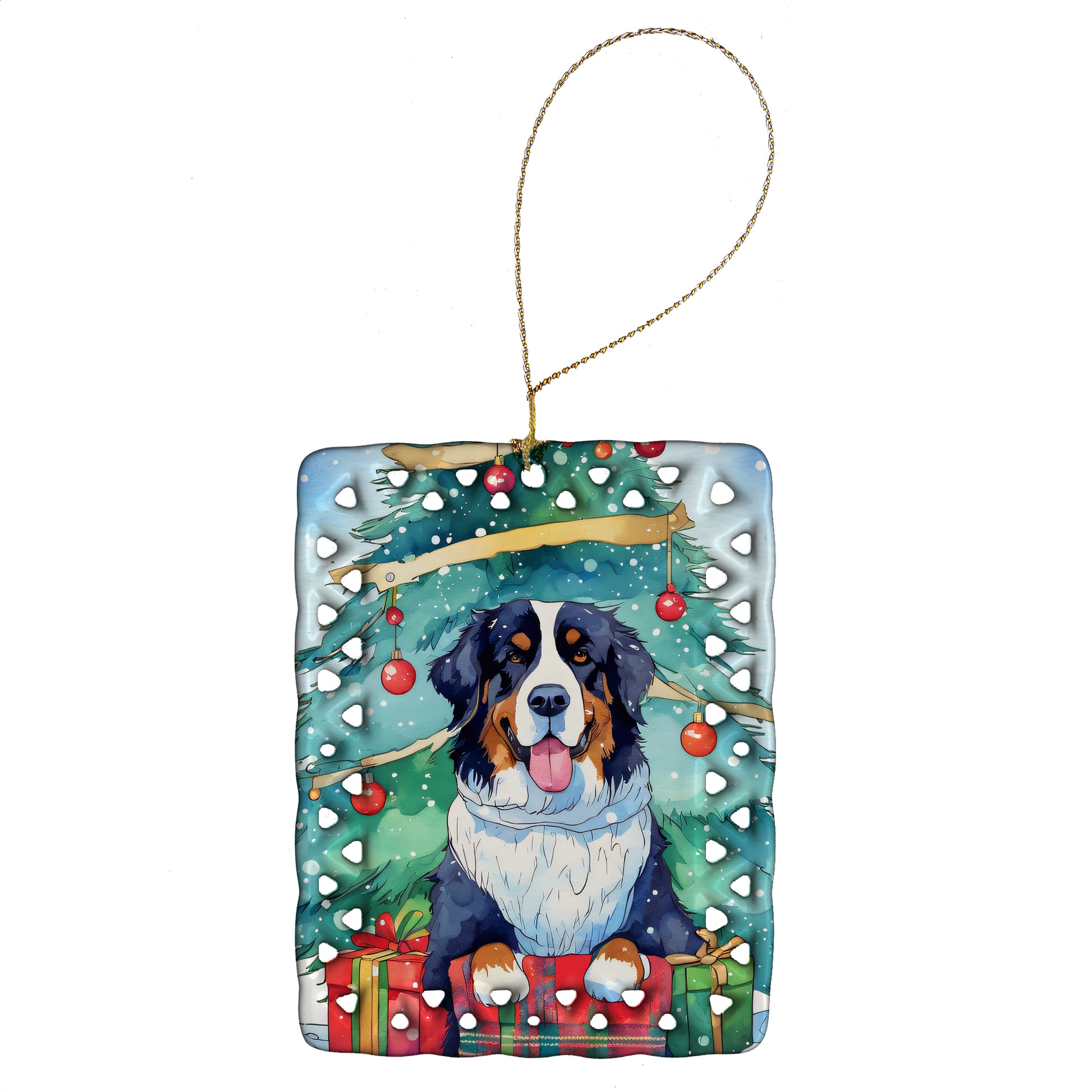 Buy this Bernese Mountain Dog Christmas Porcelain Ornament