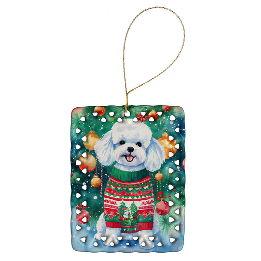 Buy this Bichon Frise Christmas Porcelain Ornament