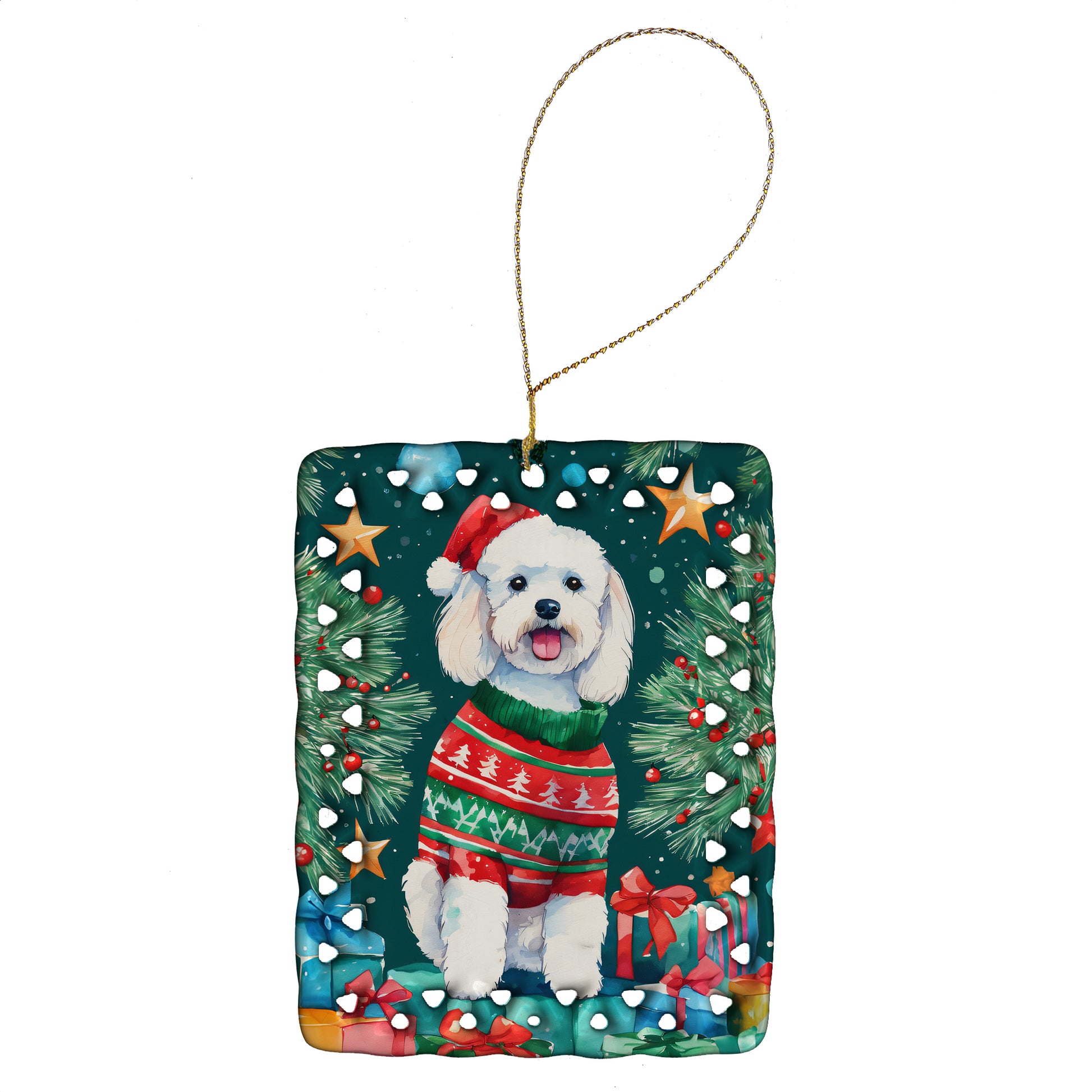 Buy this Bichon Frise Christmas Porcelain Ornament