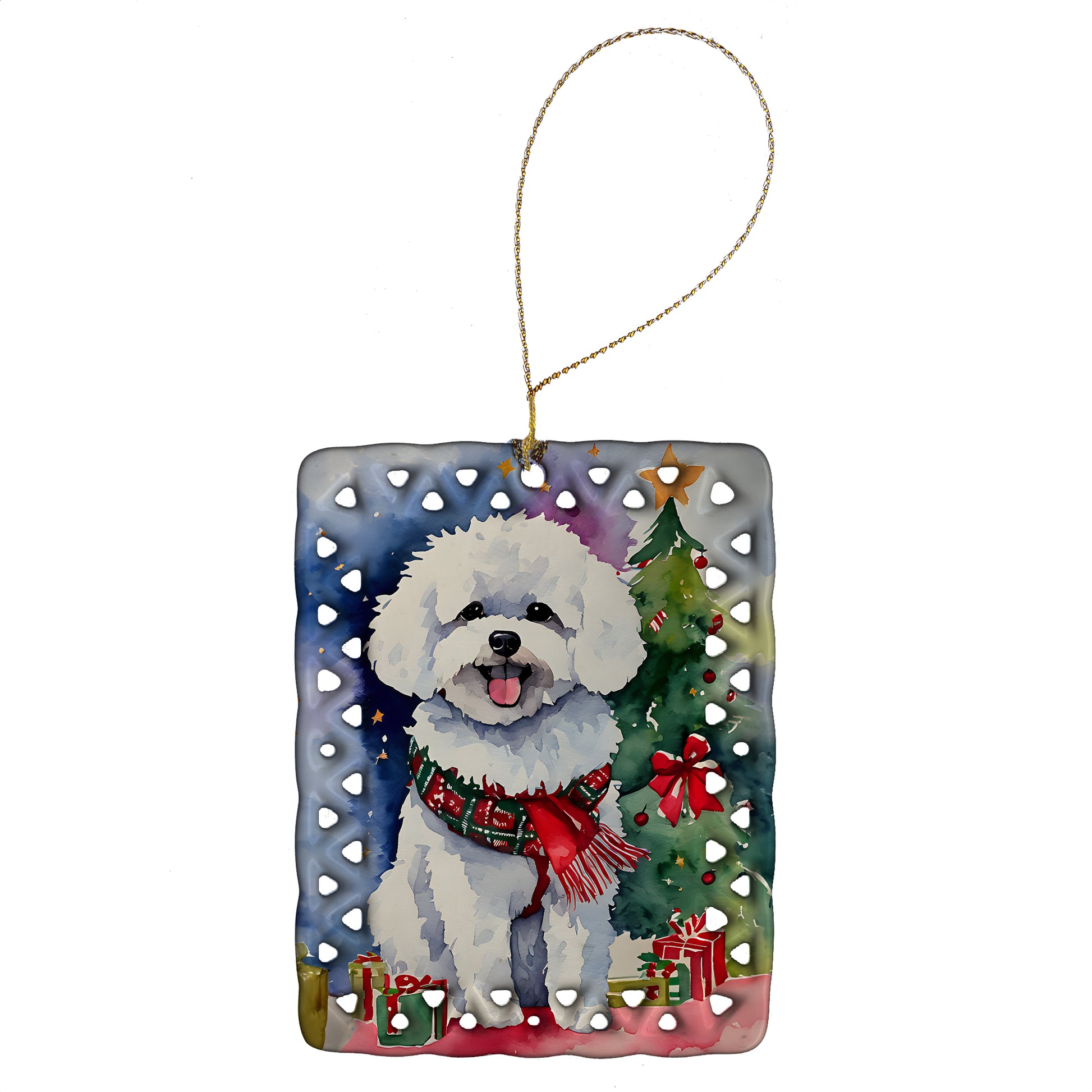 Buy this Bichon Frise Christmas Porcelain Ornament