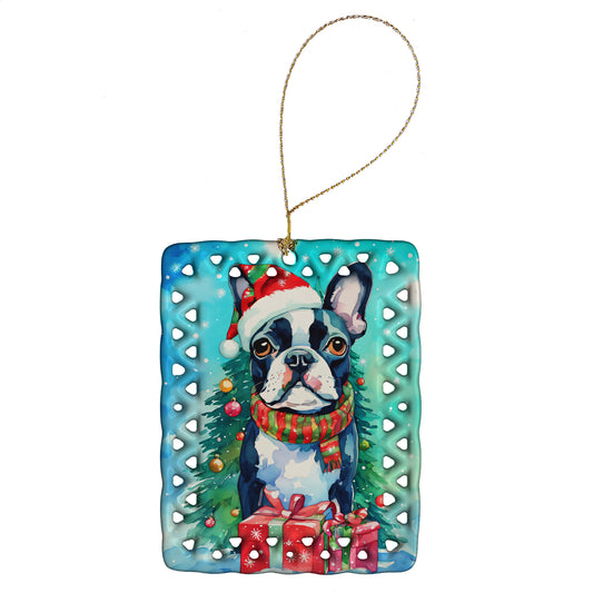 Buy this Boston Terrier Christmas Porcelain Ornament