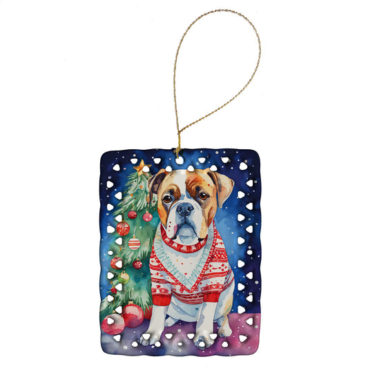 Buy this Boxer Christmas Porcelain Ornament