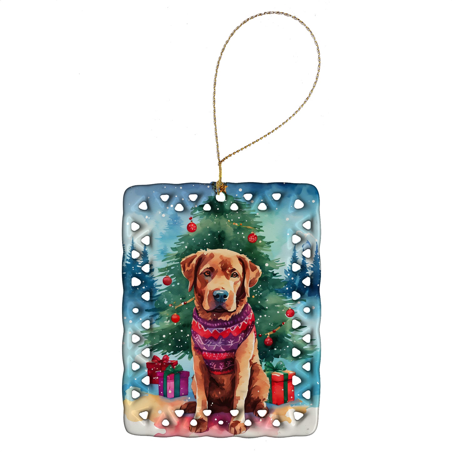 Buy this Chesapeake Bay Retriever Christmas Porcelain Ornament