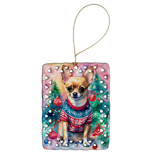 Buy this Chihuahua Christmas Porcelain Ornament