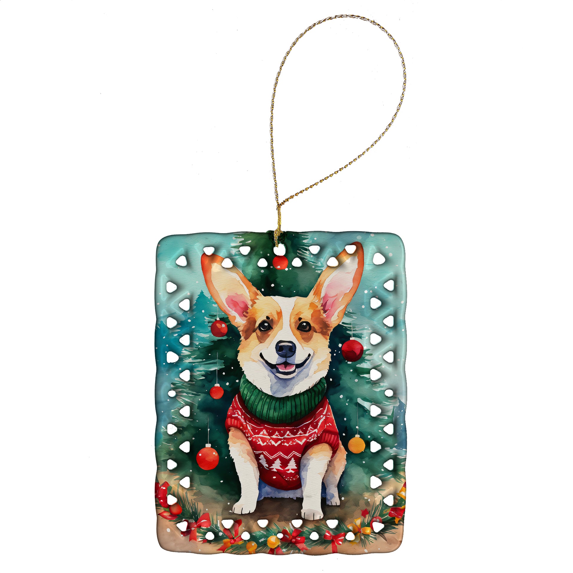 Buy this Corgi Christmas Porcelain Ornament