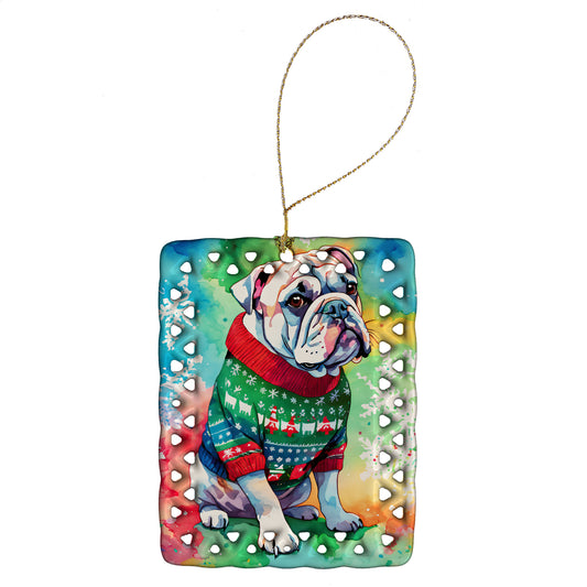 Buy this English Bulldog Christmas Porcelain Ornament