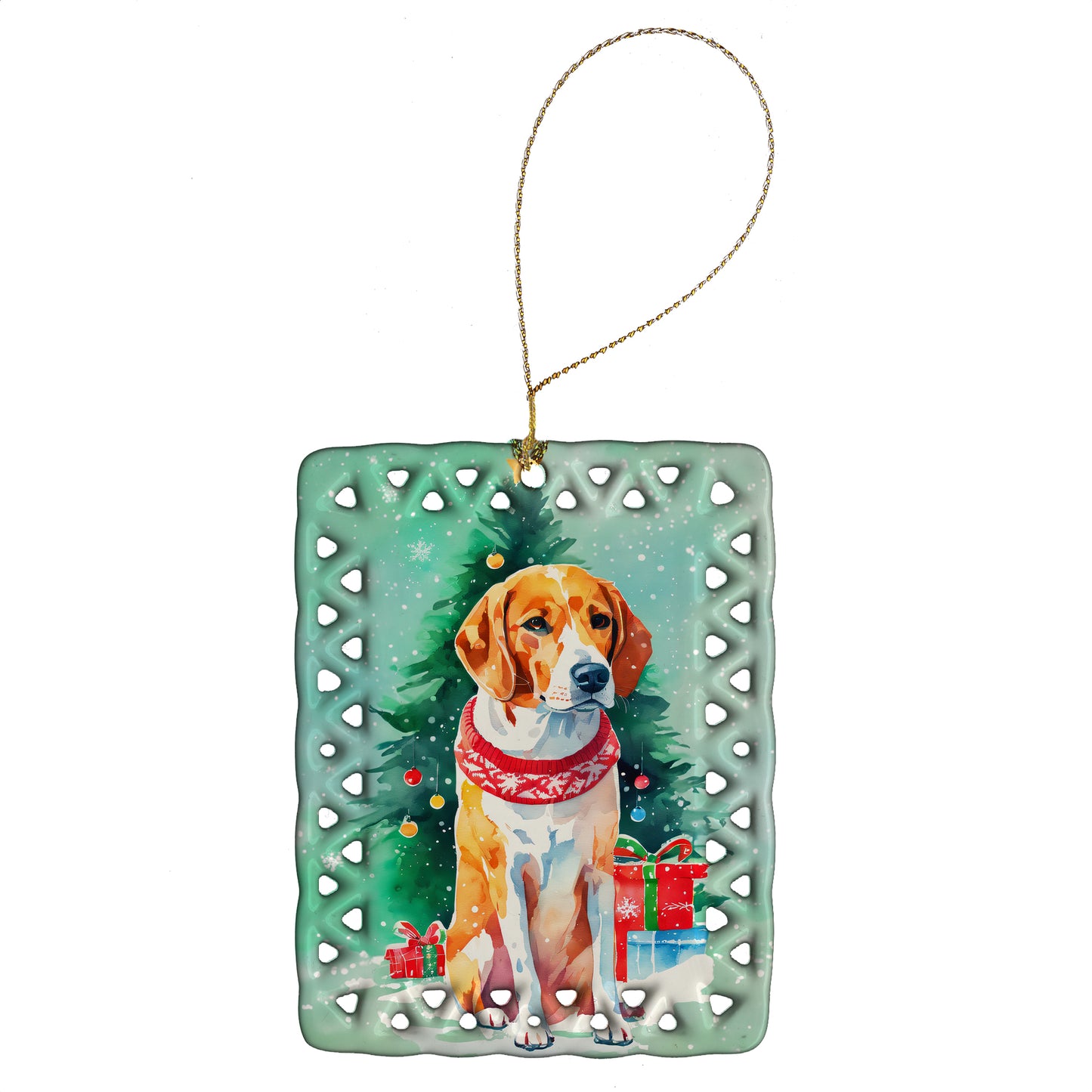 Buy this English Foxhound Christmas Porcelain Ornament