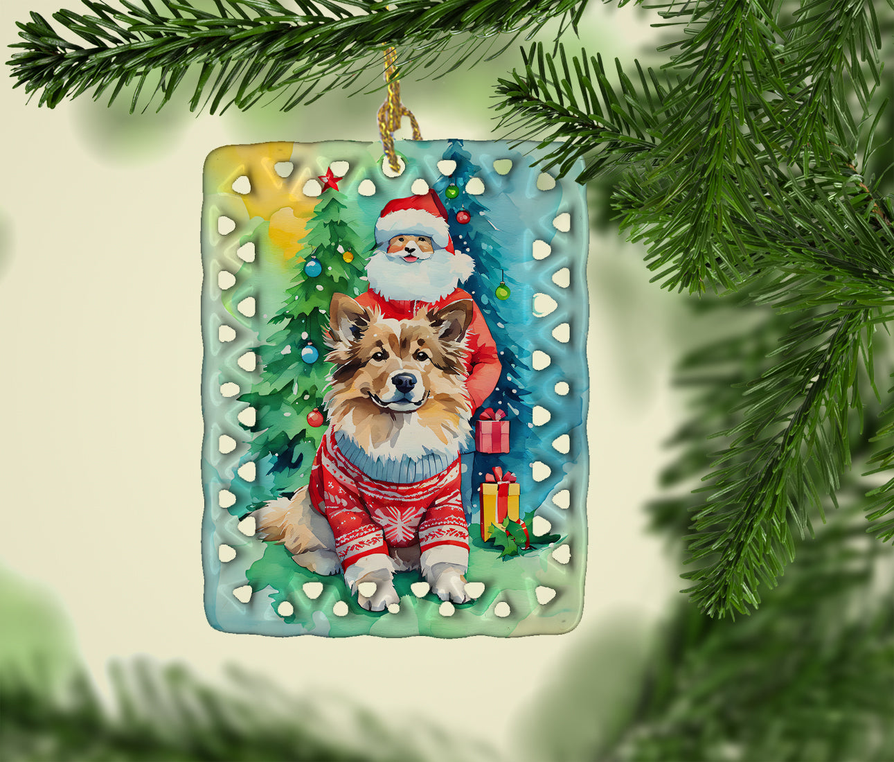 Finnish Lapphund Christmas Porcelain Ornament