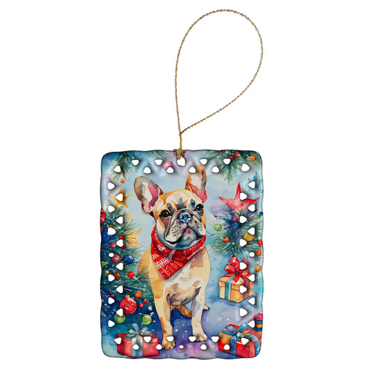 Buy this French Bulldog Christmas Porcelain Ornament