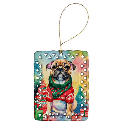 Buy this French Bulldog Christmas Porcelain Ornament