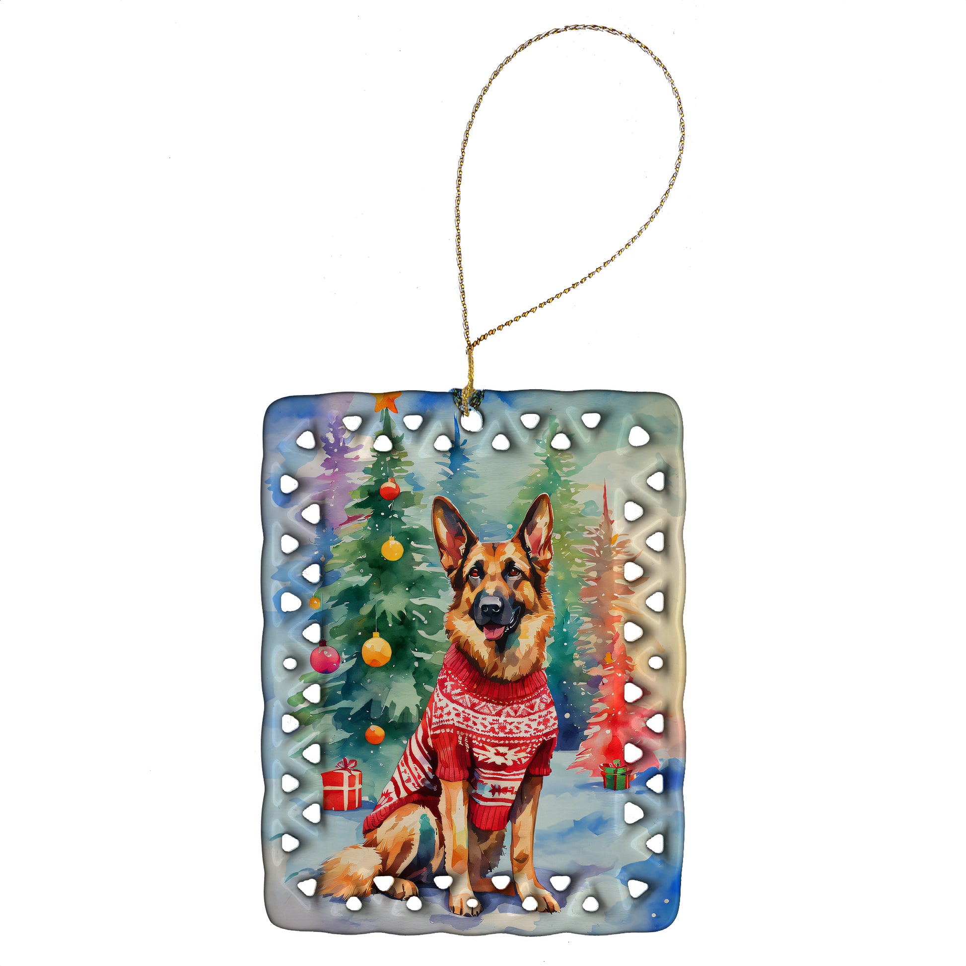 Buy this German Shepherd Christmas Porcelain Ornament