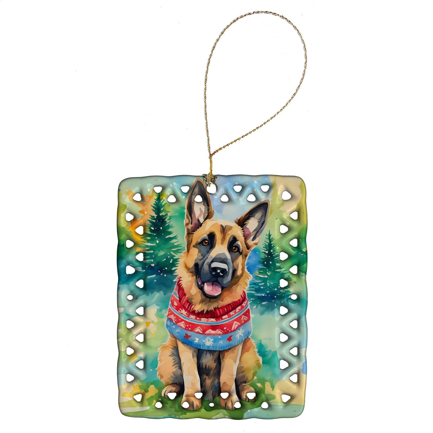Buy this German Shepherd Christmas Porcelain Ornament