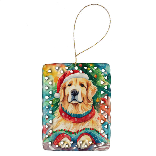 Buy this Golden Retriever Christmas Porcelain Ornament