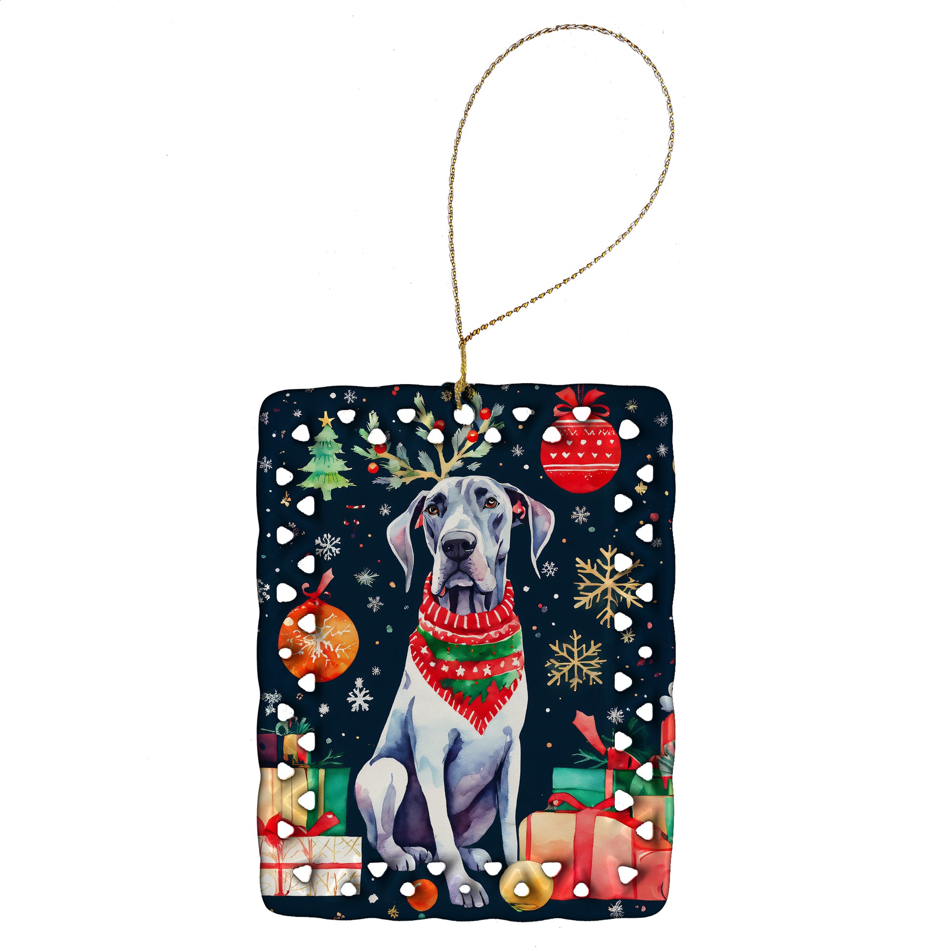 Buy this Great Dane Christmas Porcelain Ornament