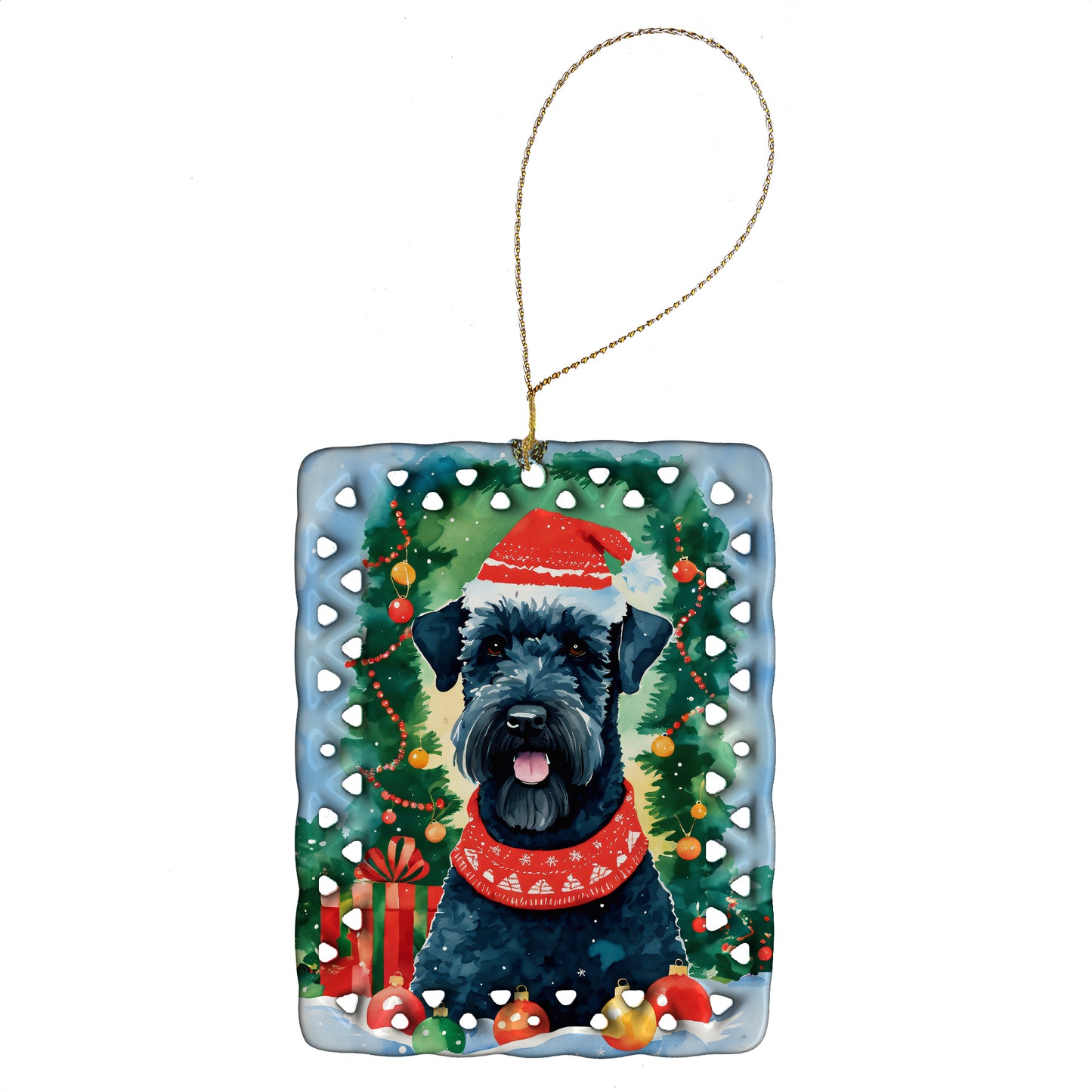 Buy this Kerry Blue Terrier Christmas Porcelain Ornament