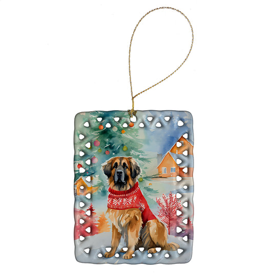 Buy this Leonberger Christmas Porcelain Ornament