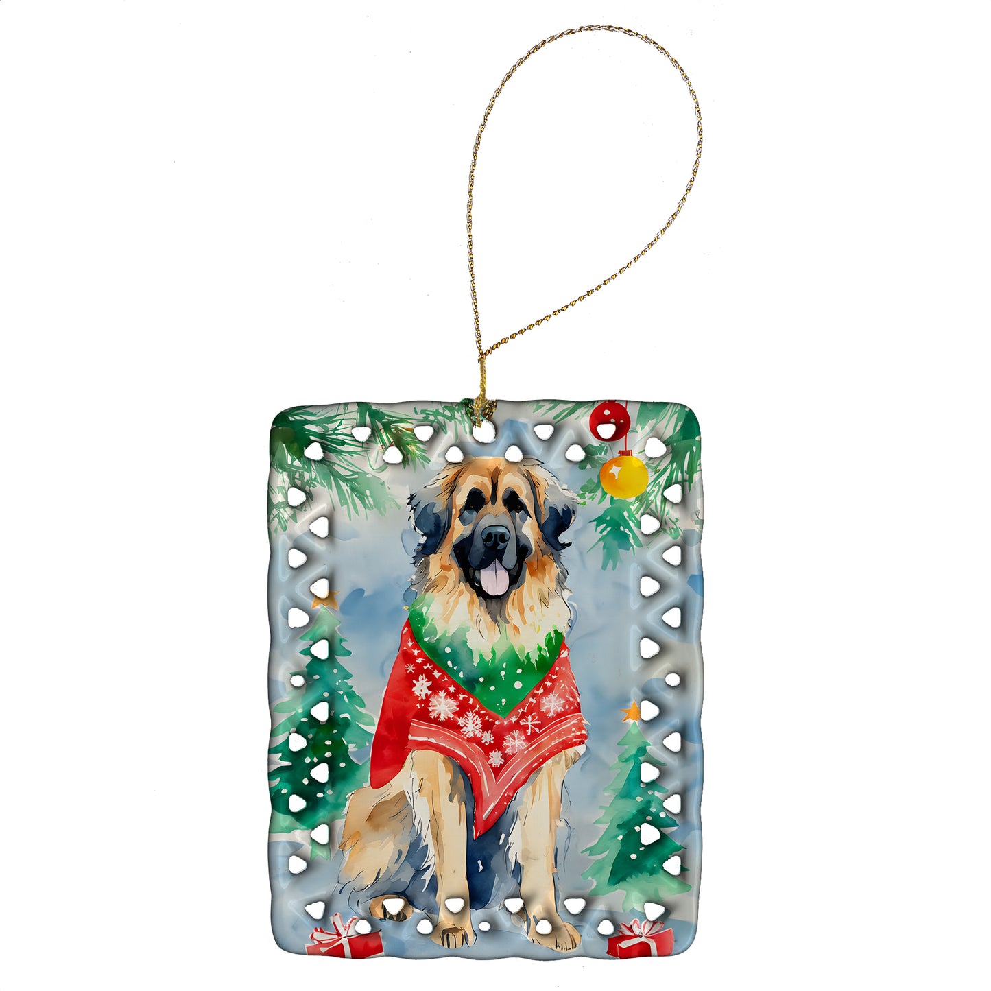 Buy this Leonberger Christmas Porcelain Ornament