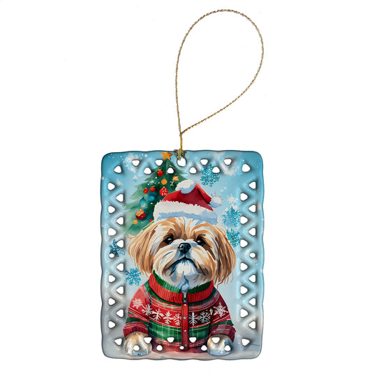 Buy this Lhasa Apso Christmas Porcelain Ornament