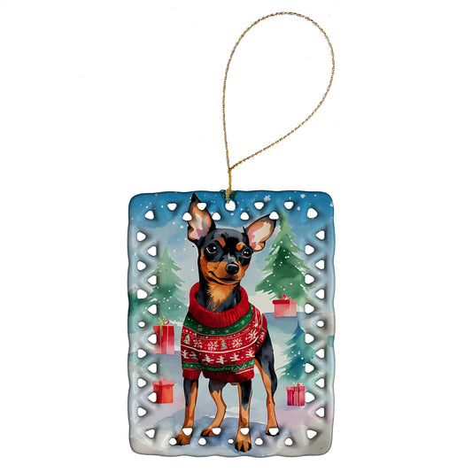 Buy this Miniature Pinscher Christmas Porcelain Ornament