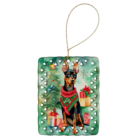 Buy this Miniature Pinscher Christmas Porcelain Ornament