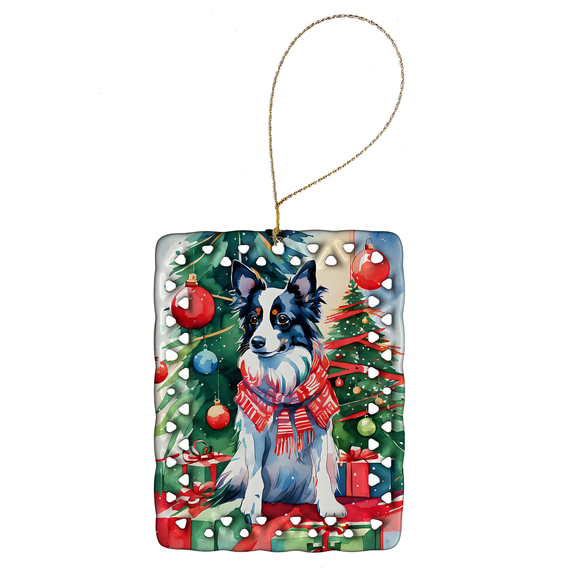 Buy this Papillon Christmas Porcelain Ornament