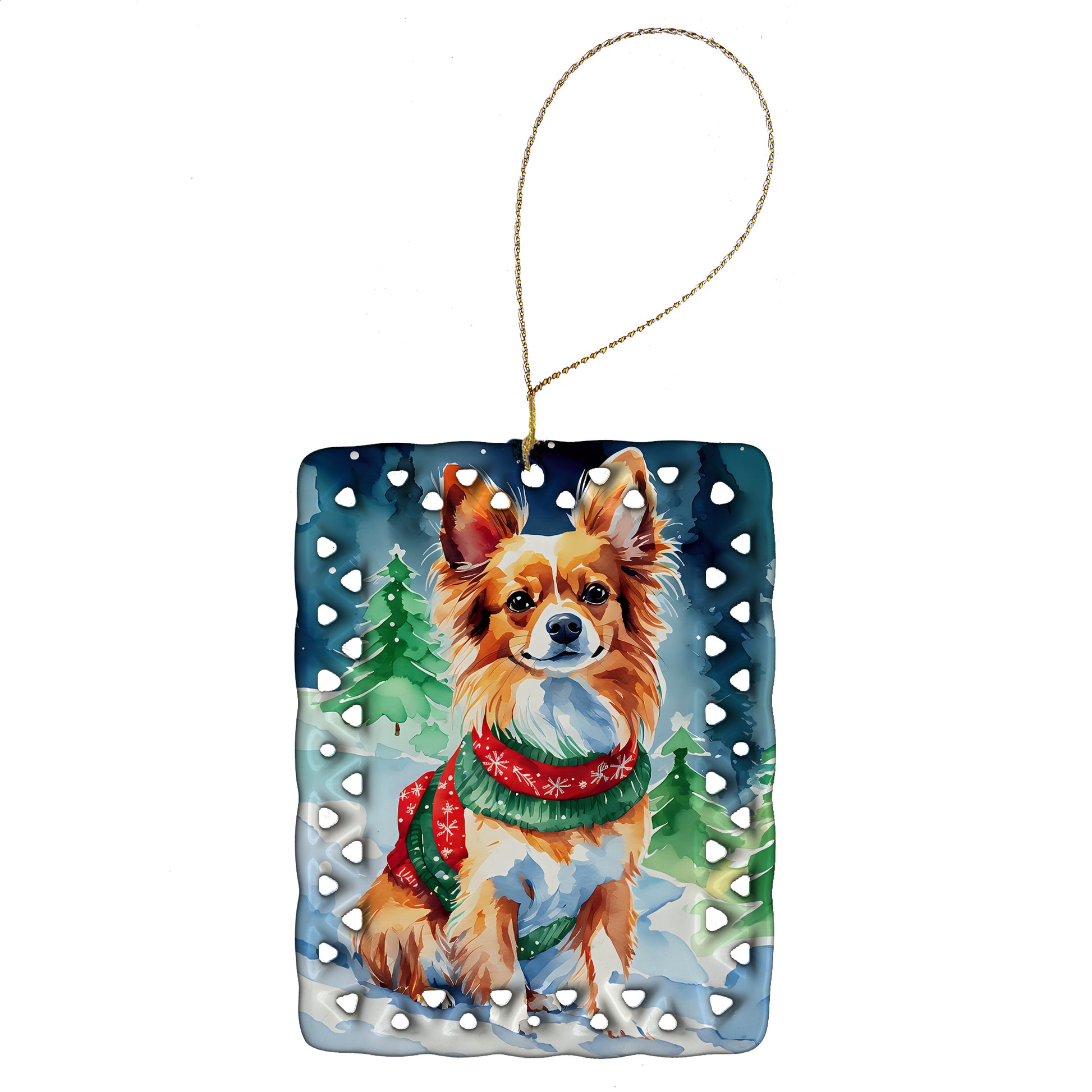 Buy this Papillon Christmas Porcelain Ornament