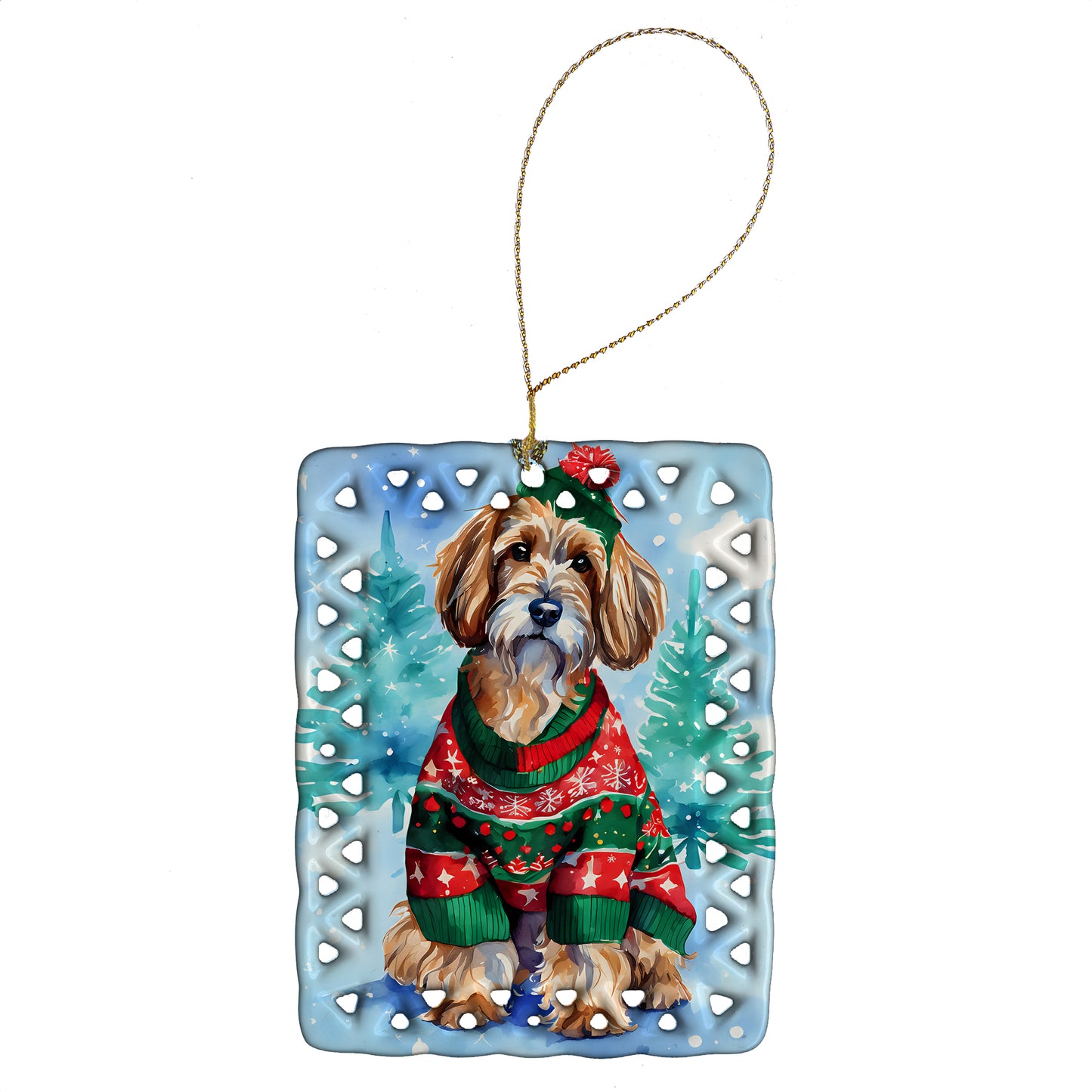 Buy this Petit Basset Griffon Vendeen Christmas Porcelain Ornament