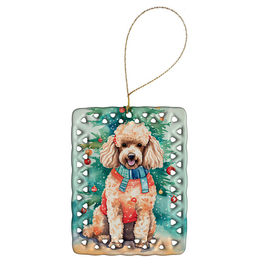 Buy this Poodle Christmas Porcelain Ornament