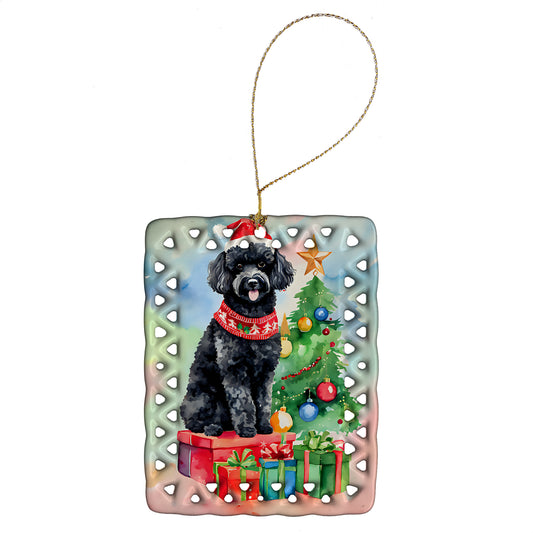 Buy this Poodle Christmas Porcelain Ornament