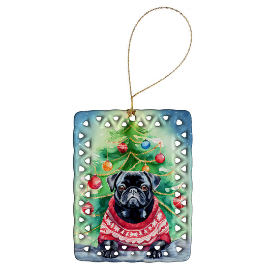 Buy this Pug Christmas Porcelain Ornament