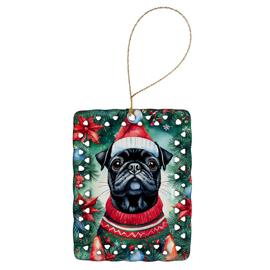 Buy this Pug Christmas Porcelain Ornament