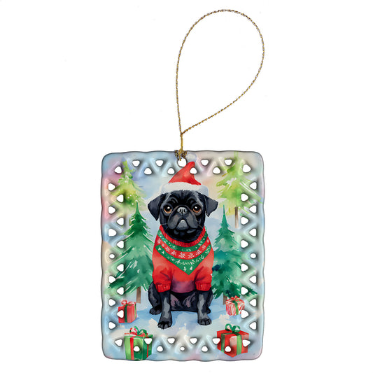 Buy this Pug Christmas Porcelain Ornament