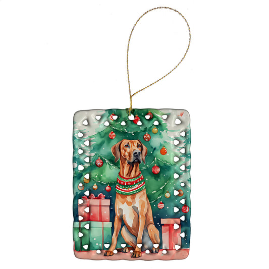 Buy this Rhodesian Ridgeback Christmas Porcelain Ornament