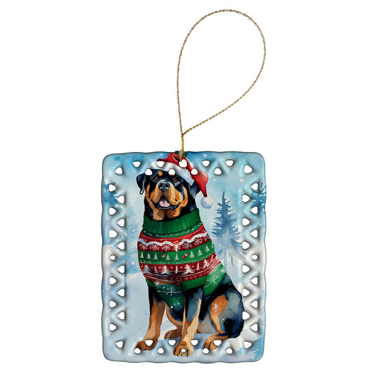 Buy this Rottweiler Christmas Porcelain Ornament