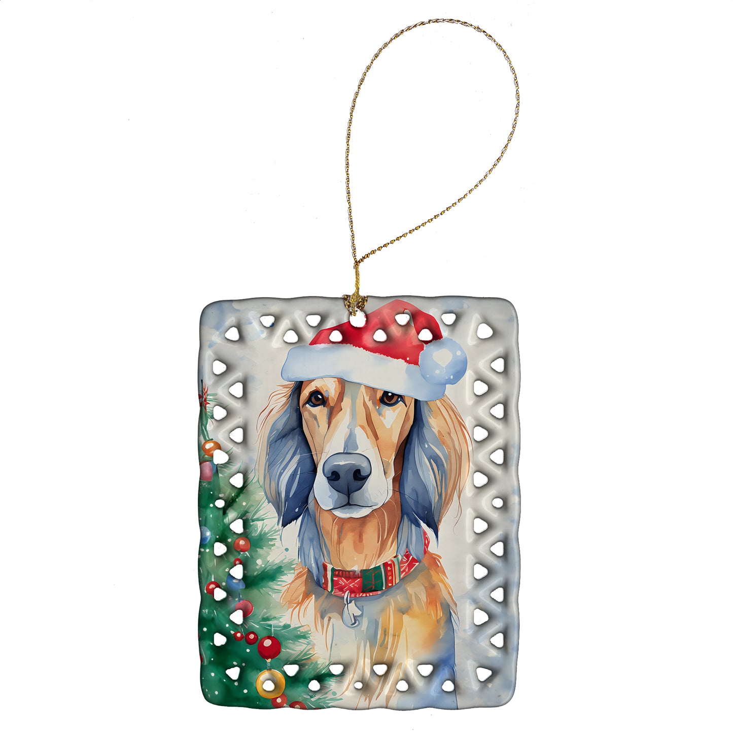 Buy this Saluki Christmas Porcelain Ornament