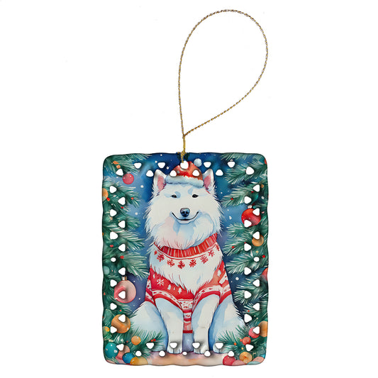 Buy this Samoyed Christmas Porcelain Ornament