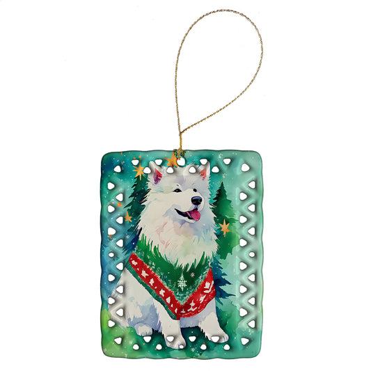 Buy this Samoyed Christmas Porcelain Ornament