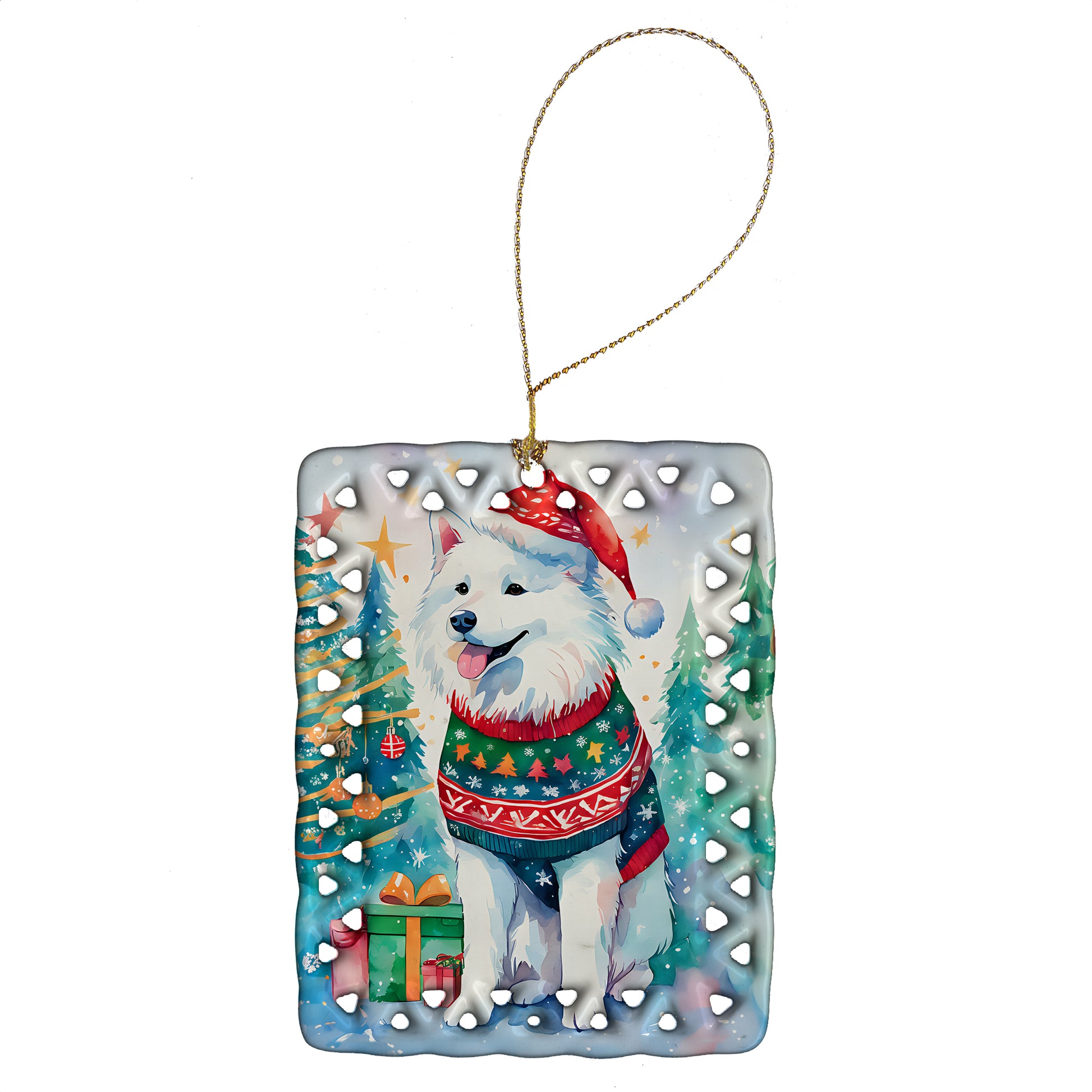 Buy this Samoyed Christmas Porcelain Ornament