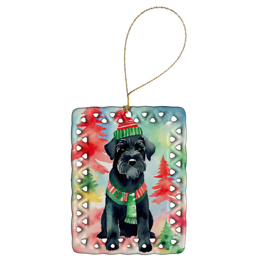 Buy this Schnauzer Christmas Porcelain Ornament