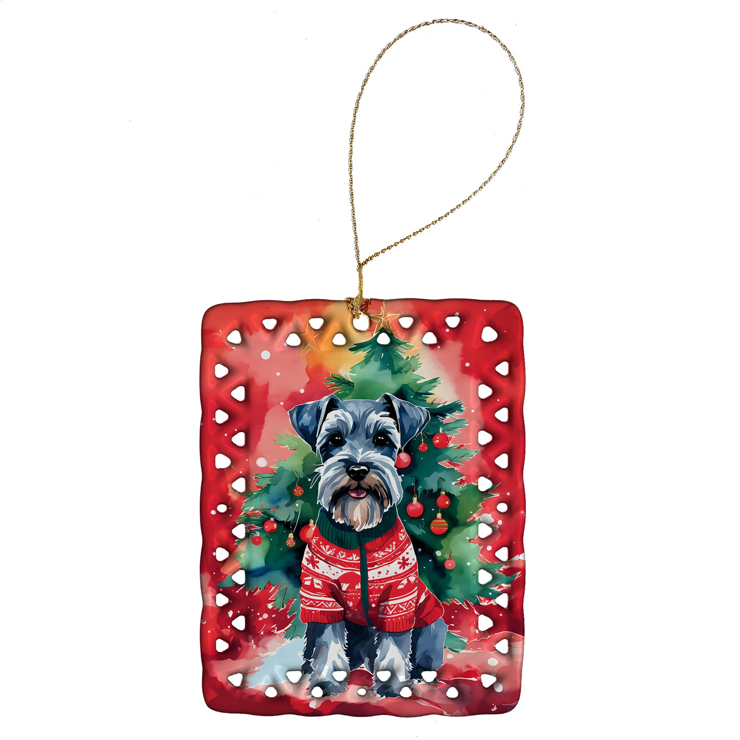 Buy this Schnauzer Christmas Porcelain Ornament